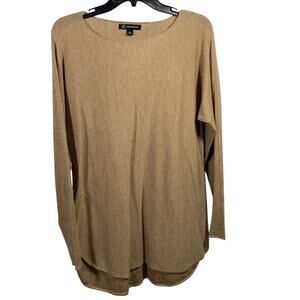 INC International Concepts Womans Small Brown Shirt Tail Sweater Long Sleeve